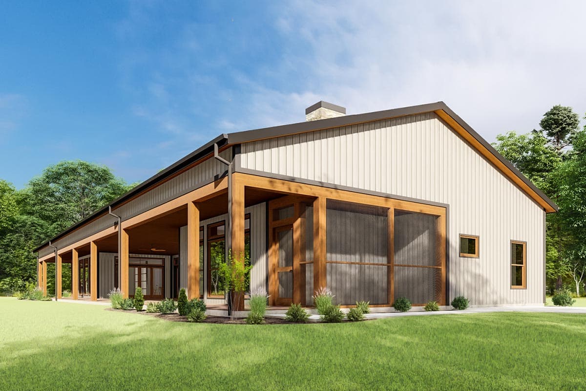 Plan 777065MTL: Country Contemporary Duplex with Matching 1 Bed 1056 Sq Ft Units - Image #7 - Barndominium, Contemporary, Country, Farmhouse