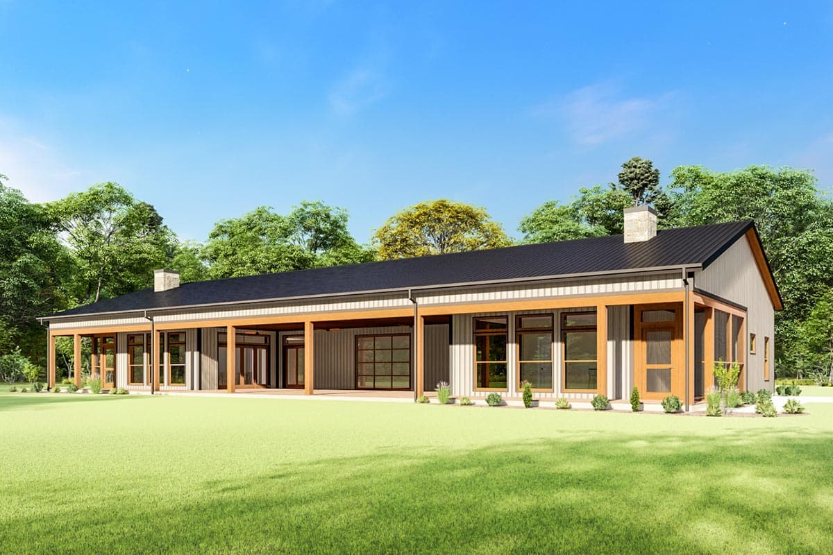 Plan 777065MTL: Country Contemporary Duplex with Matching 1 Bed 1056 Sq Ft Units - Image #8 - Barndominium, Contemporary, Country, Farmhouse
