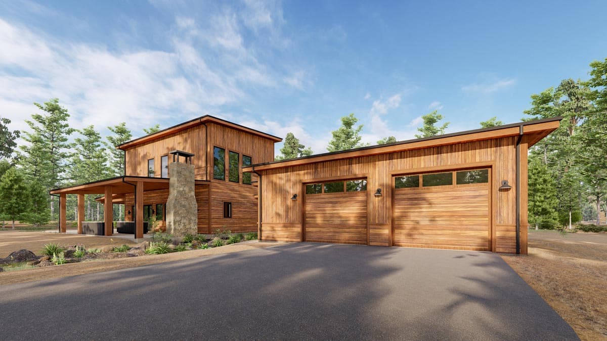 Plan 777066MTL: 4500 Square Foot Modern Rustic House Plan with 3 Beds, 5 Fireplaces and 2 Laundry Rooms - Image #7 - Contemporary, Mid Century Modern, Modern, Mountain, Rustic