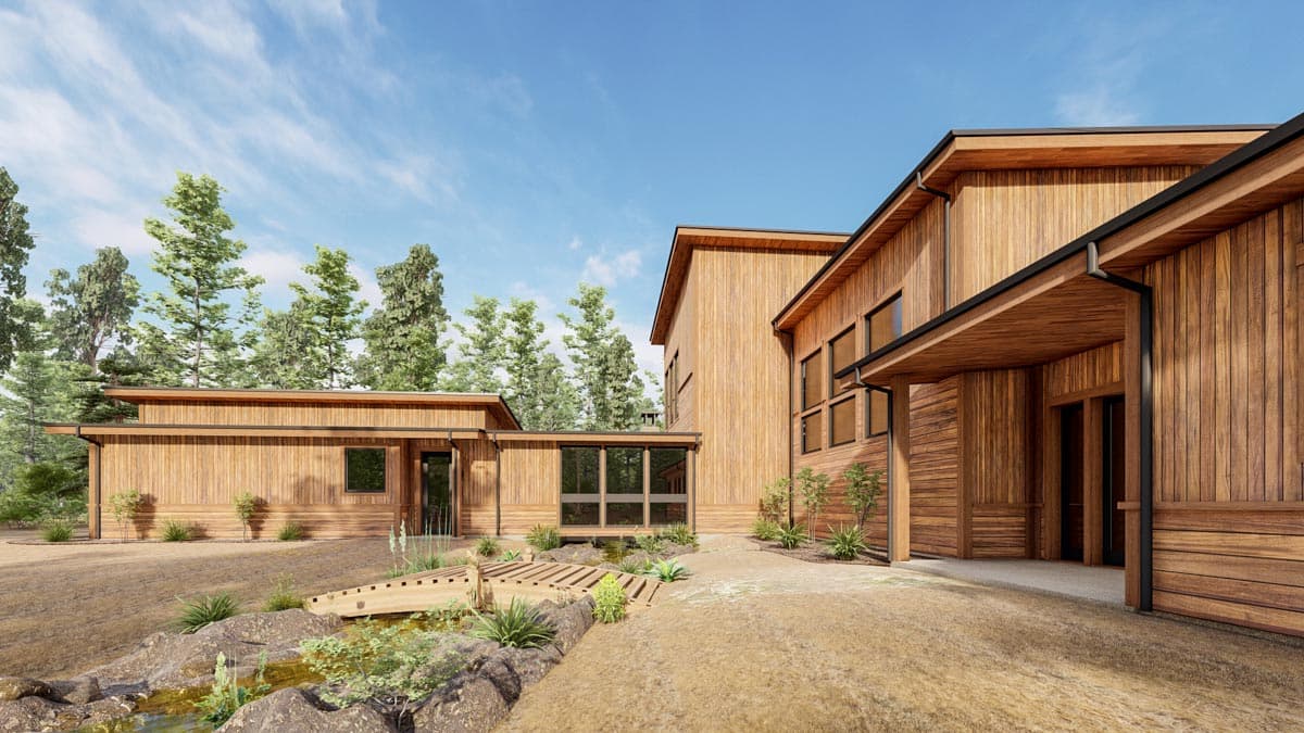 Plan 777066MTL: 4500 Square Foot Modern Rustic House Plan with 3 Beds, 5 Fireplaces and 2 Laundry Rooms - Image #10 - Contemporary, Mid Century Modern, Modern, Mountain, Rustic