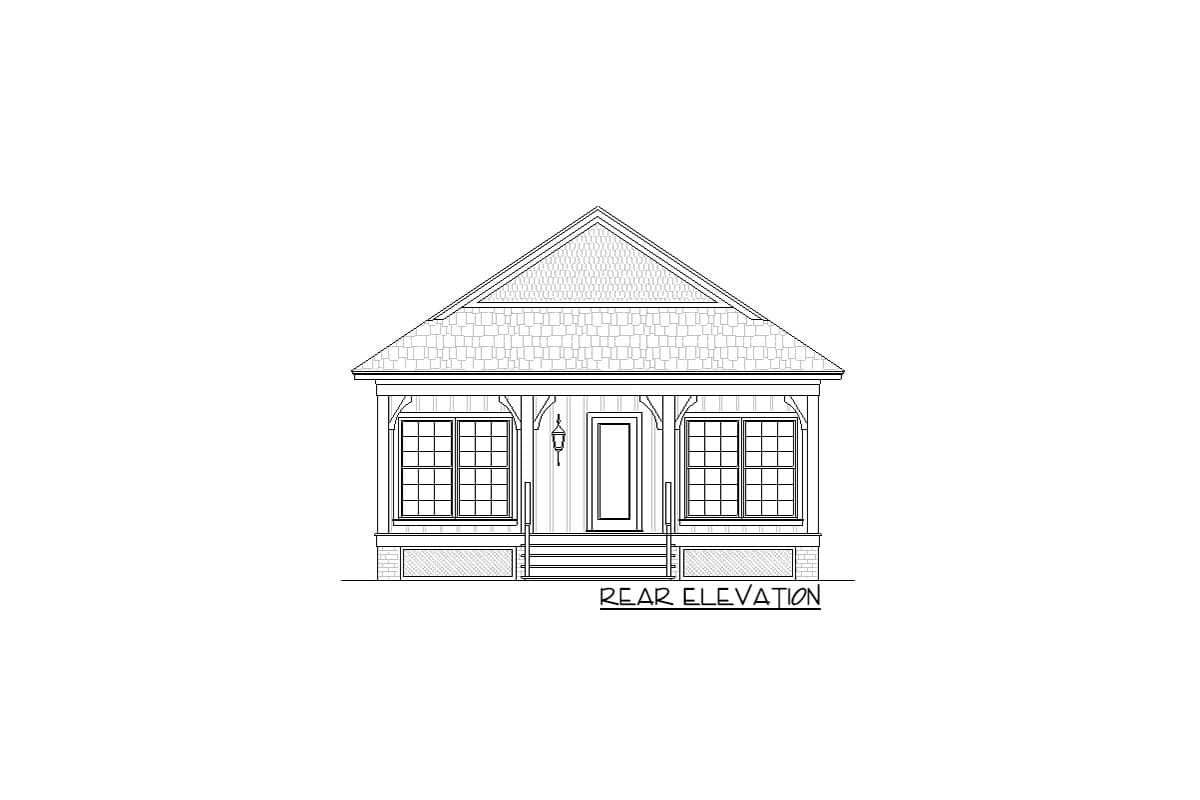 Plan 55229BR: 1040 Square Foot 2 Bed and 2 Bath Cottage with Large Front and Rear Porches - Image #9 - Cottage, Country, Traditional