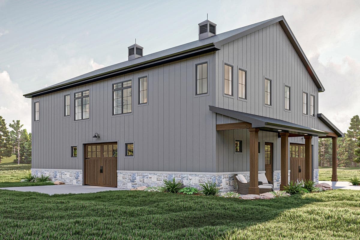 Plan 623245DJ: 2569 Square Foot Barndominium-Style House Plan with Side and Rear Garage Access - Image #13 - Barndominium, Country, Rustic