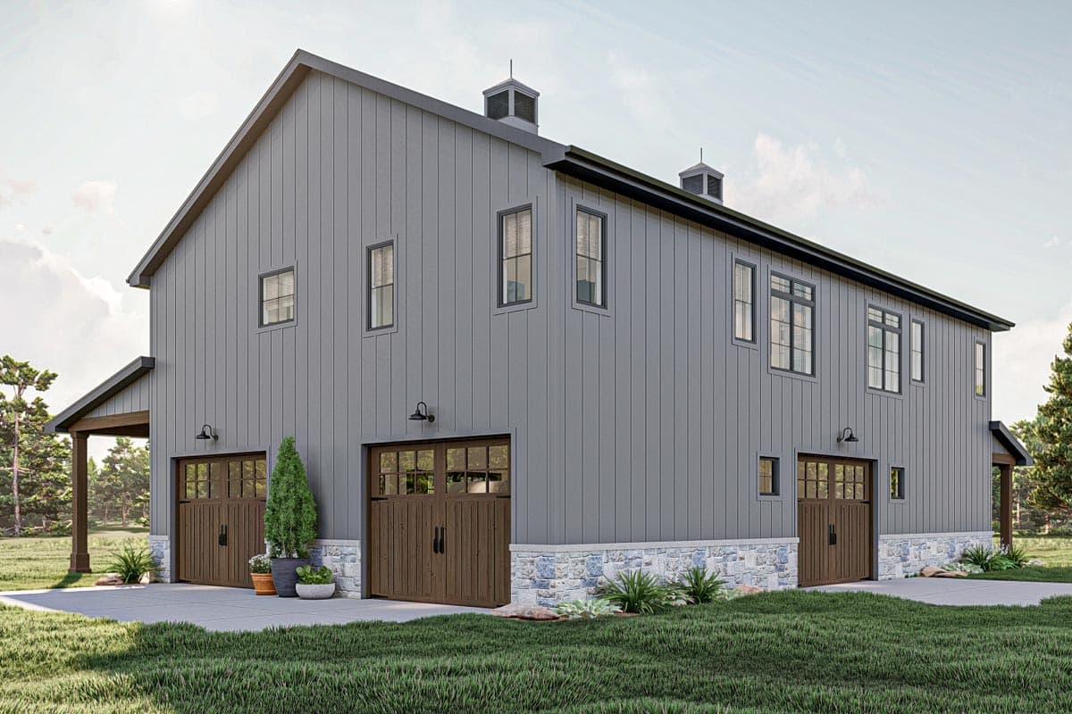 Plan 623245DJ: 2569 Square Foot Barndominium-Style House Plan with Side and Rear Garage Access - Image #16 - Barndominium, Country, Rustic