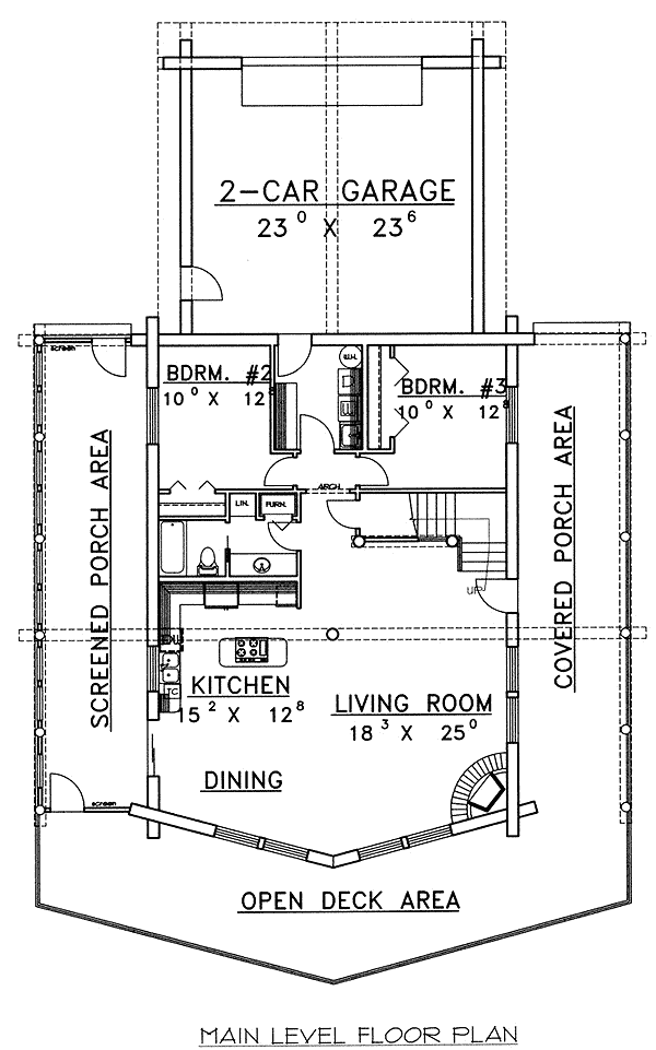 Plan 35211GH: Log Home Escape - Floor Plan - Main Level - Log Cabin, Mountain, Rustic