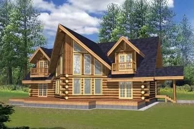 Mountain Log Home Plan