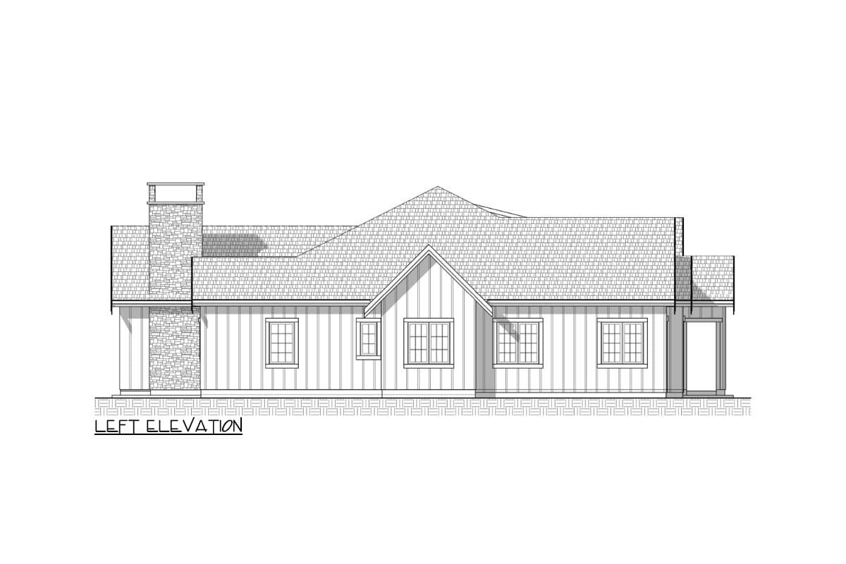 Plan 330011WLE: New American Ranch Home Plan with Prep Kitchen and Grilling Patio - 2692 Sq Ft - Image #6 - Contemporary, Country, Craftsman, Mountain, New American