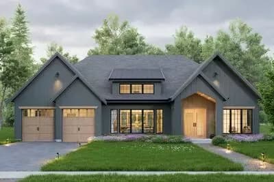 New American Ranch Home Plan with Prep Kitchen and Grilling Patio - 2692 Sq Ft