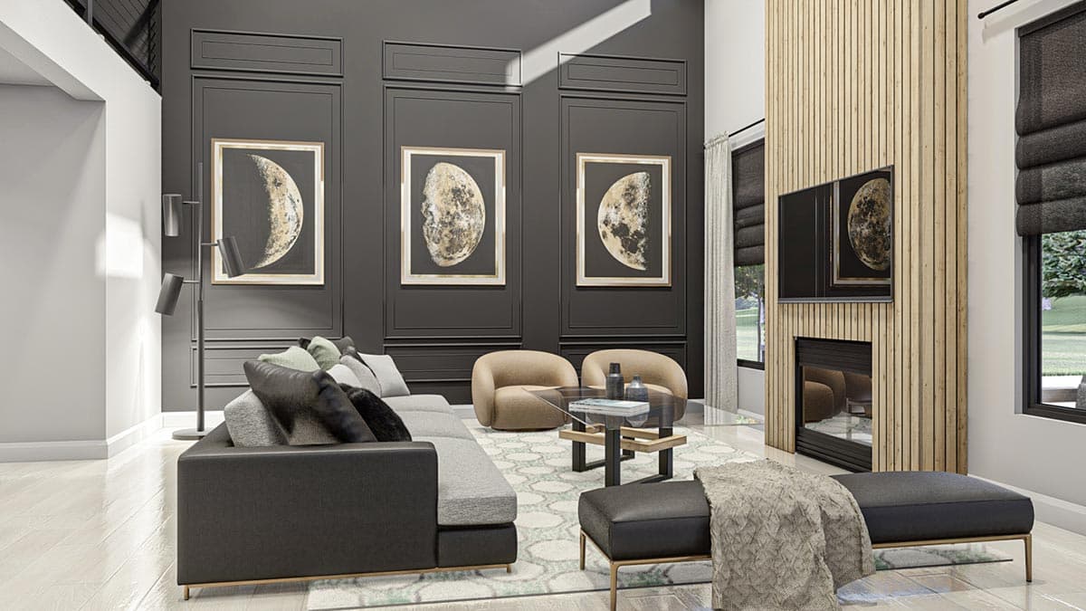 Plan 623247DJ: Modern Prairie Style House Plan with Two Levels of Outdoor Living - Image #7 - Contemporary, Mid Century Modern, Modern, Prairie