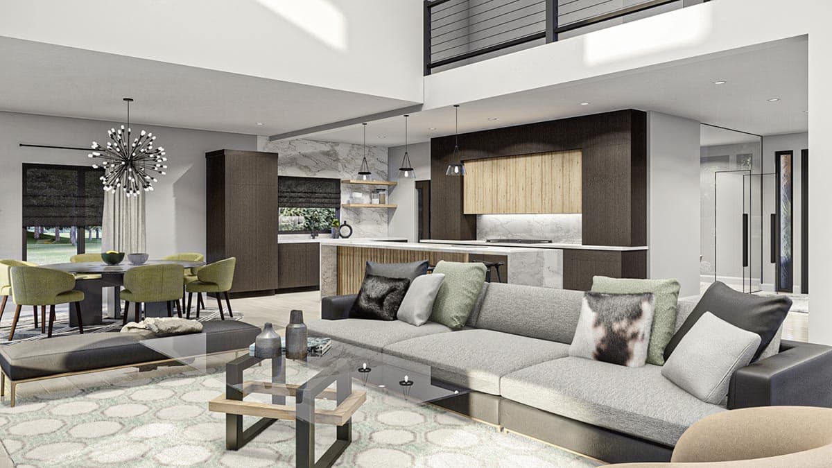 Plan 623247DJ: Modern Prairie Style House Plan with Two Levels of Outdoor Living - Image #8 - Contemporary, Mid Century Modern, Modern, Prairie