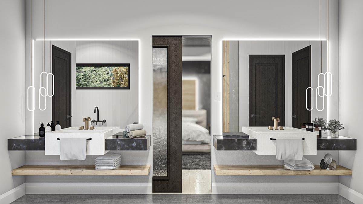 Plan 623247DJ: Modern Prairie Style House Plan with Two Levels of Outdoor Living - Image #14 - Contemporary, Mid Century Modern, Modern, Prairie