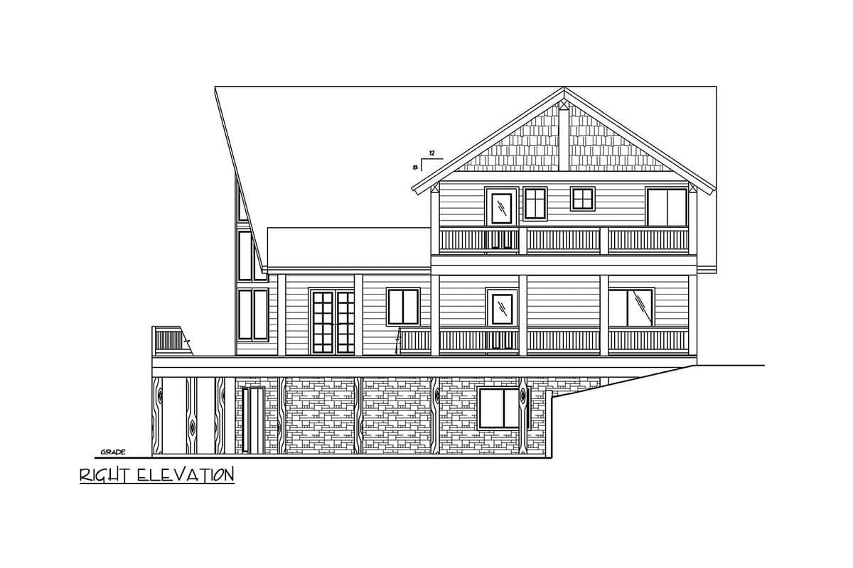Plan 350034GH: 3,806 Square Foot Cabin with Floor to Ceiling Windows and Wraparound Deck - Image #4 - Cabin, Contemporary, Mountain, Rustic