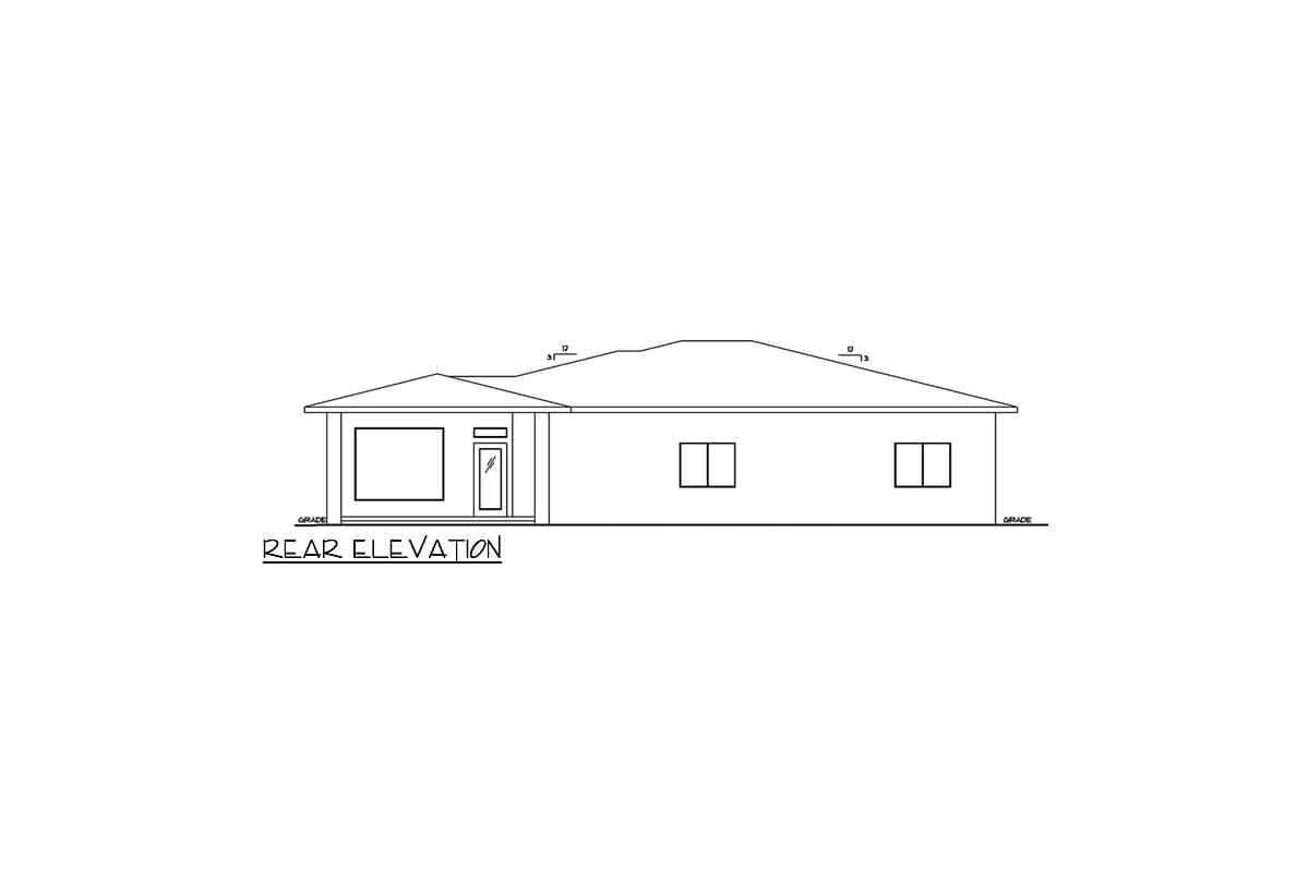 Plan 350037GH: Contemporary Ranch Plan with Home Office and Study - Image #4 - Contemporary, Prairie, Ranch, Transitional
