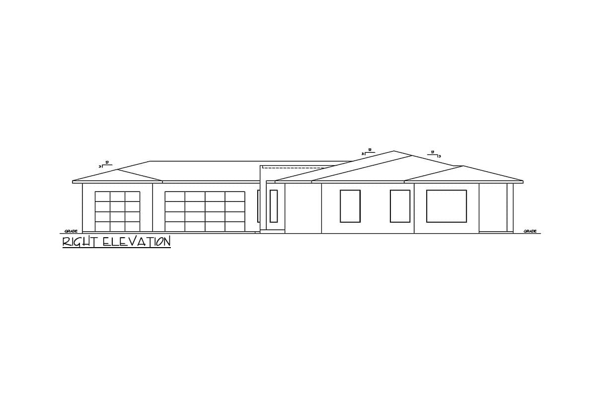 Plan 350037GH: Contemporary Ranch Plan with Home Office and Study - Image #5 - Contemporary, Prairie, Ranch, Transitional