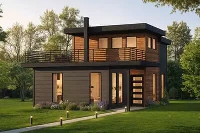 Modern Tiny Home Plan with Roof Top Deck under 1,000 Square Feet
