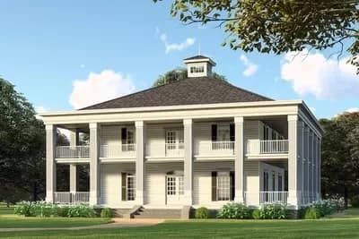 Colonial Classical Federal House Plan with 4000 Sq Ft of Covered Outdoor Space