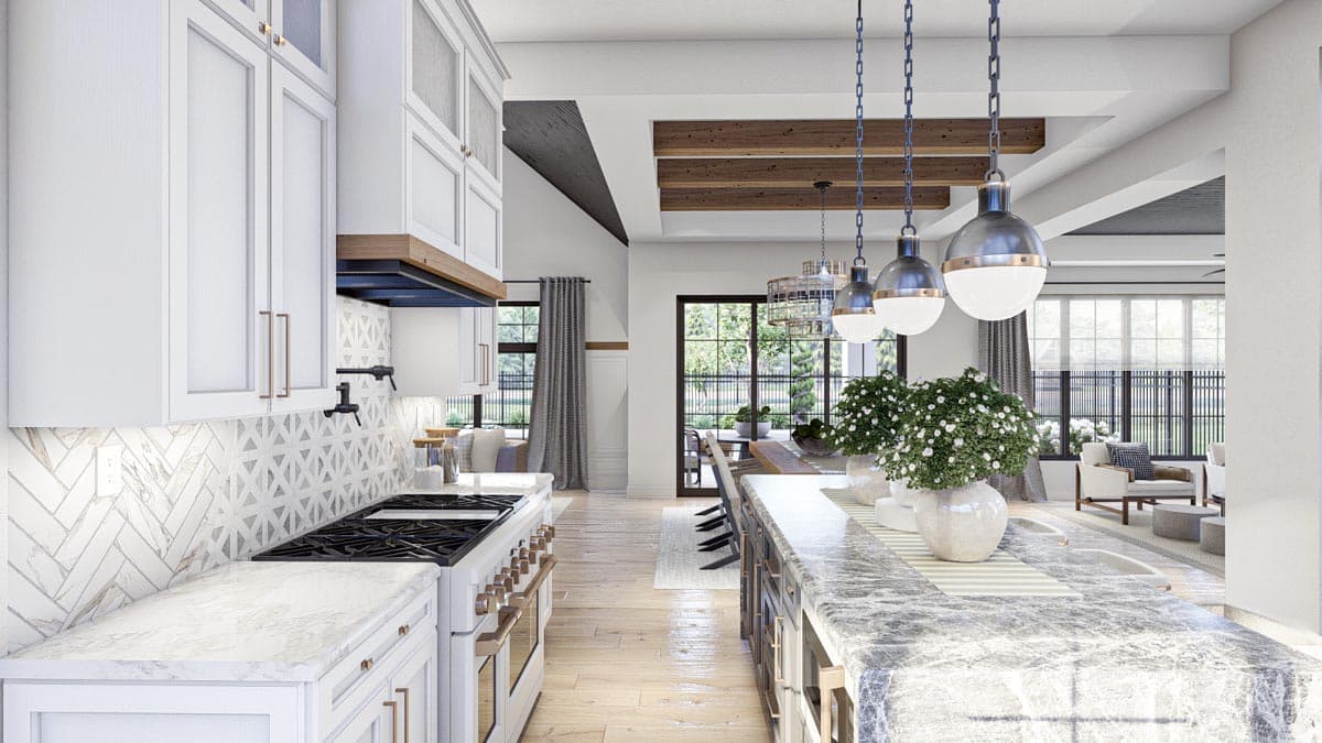 Plan 623248DJ: Single-Story European House Plan with Courtyard and Outdoor Fireplace - Image #15 - Contemporary, European, Transitional, Tudor