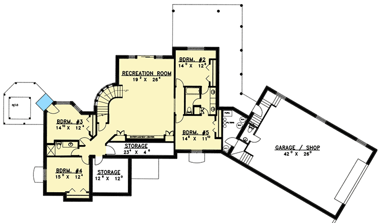 Plan 35227GH: Big And Bold House Plan with Finished Lower Level - Floor Plan - Lower Level - Mountain, Northwest