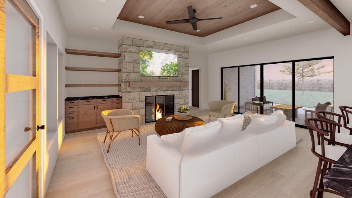 Plan 380001ASH: 1965 Square Foot 2-Bed 2-Bath House Plan with Open Floor Plan - Image #4 - Country, Hill Country, Ranch, Rustic