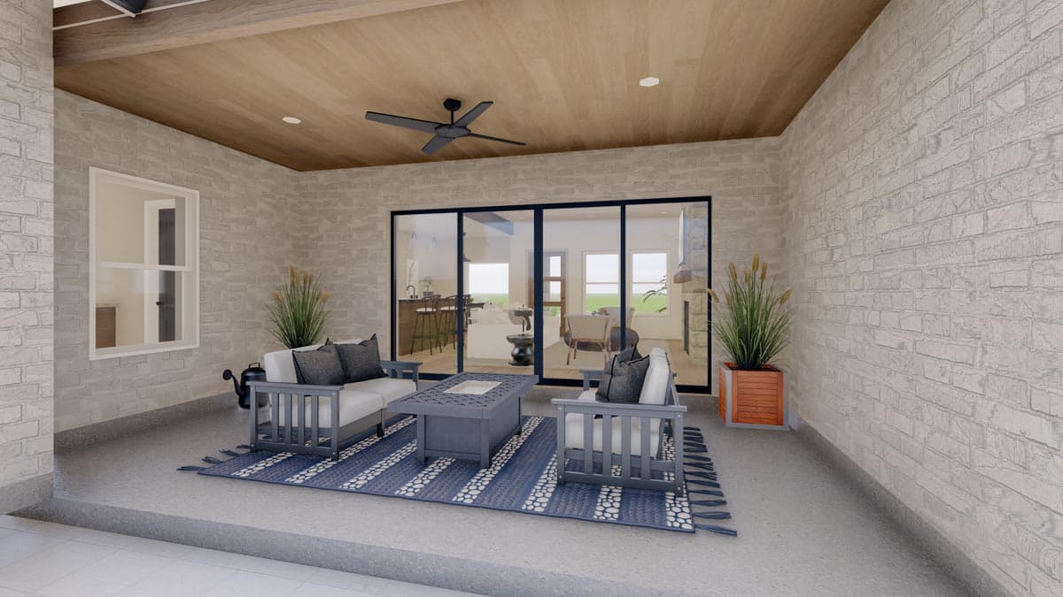 Plan 380001ASH: 1965 Square Foot 2-Bed 2-Bath House Plan with Open Floor Plan - Image #6 - Country, Hill Country, Ranch, Rustic