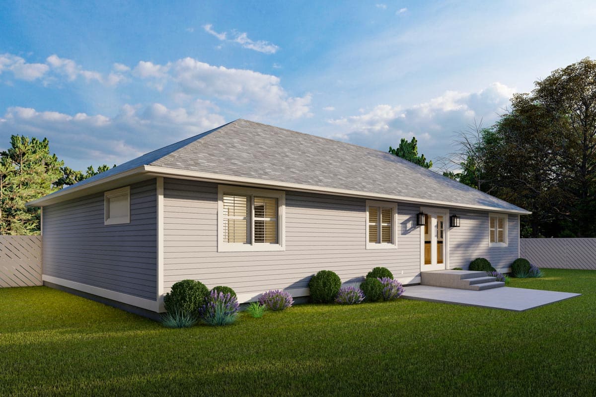 Plan 61439UT: 1495 Square Foot 3-Bed One-Story House Plan with Optionally Finished Basement - Image #4 - Ranch, Traditional