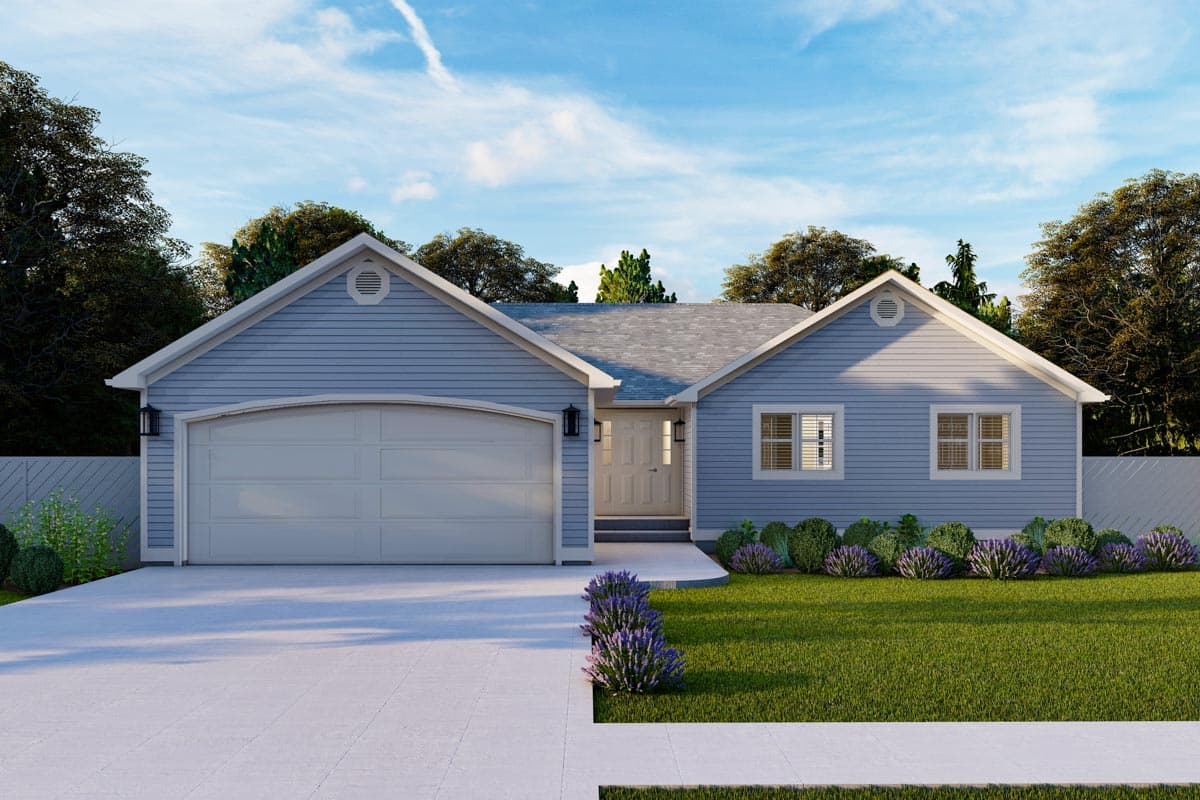 Plan 61439UT: 1495 Square Foot 3-Bed One-Story House Plan with Optionally Finished Basement - Image #6 - Ranch, Traditional