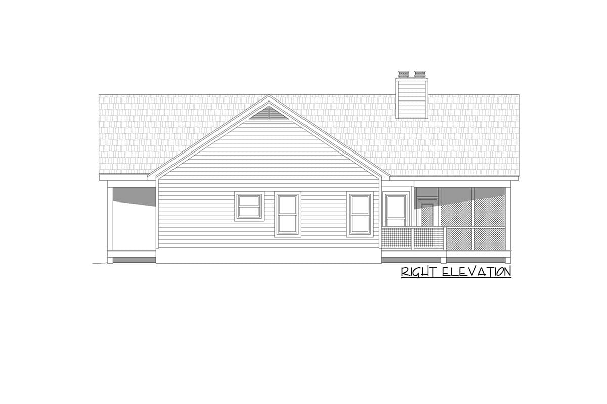 Plan 680134VR: 2-Bed Mountain Craftsman Plan with Vaulted Living Room and Kitchen - Image #5 - Country, Craftsman, Mountain, Ranch, Rustic