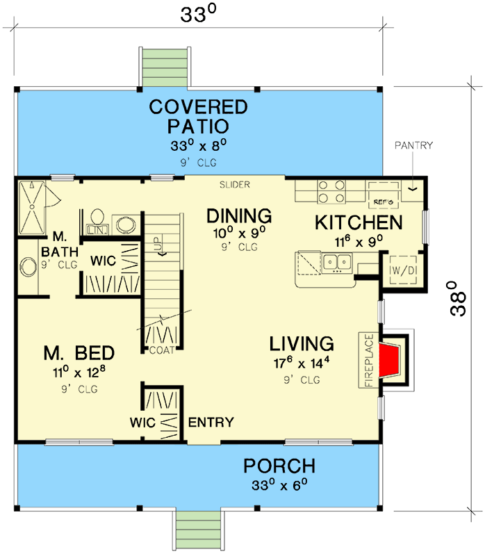 Plan 31218D: Classic 3-Bed Cottage with Detached Garage - Floor Plan - Main Level - Cabin, Cottage, Rustic