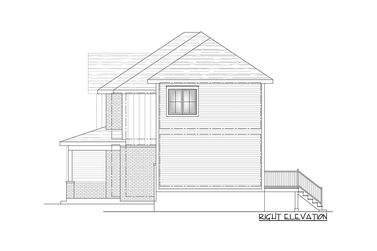Plan 90350PD: Modern 2-Story House Plan with 1,541 Square Feet of Living Space - Image #5 - European, Modern Farmhouse, New American, Transitional