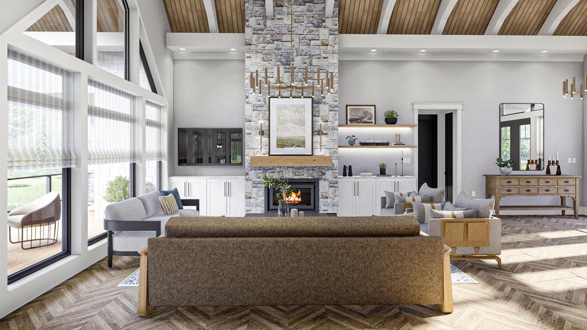 Plan 623249DJ: 2146 Square Foot 2-Bed Lake House Plan with Wraparound Deck and Vaulted Open Floor Plan - Image #13 - Country, Craftsman, Mountain, New American, Ranch