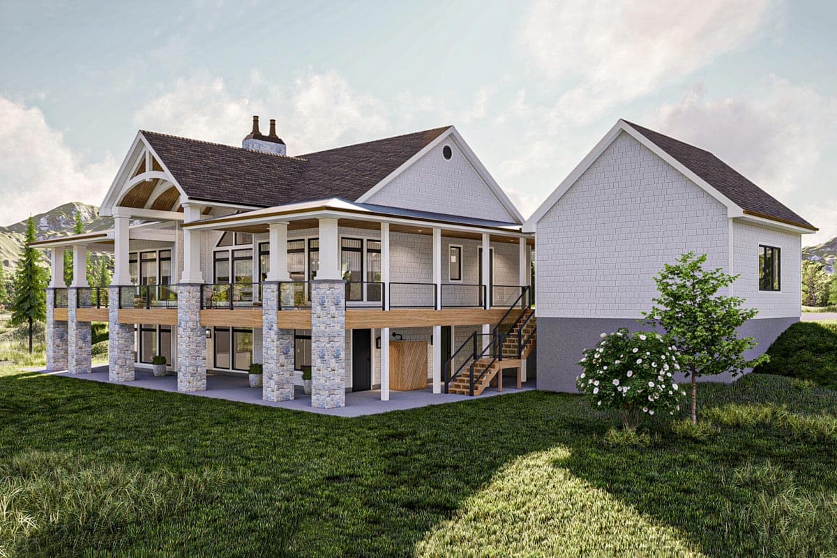 Plan 623249DJ: 2146 Square Foot 2-Bed Lake House Plan with Wraparound Deck and Vaulted Open Floor Plan - Image #19 - Country, Craftsman, Mountain, New American, Ranch