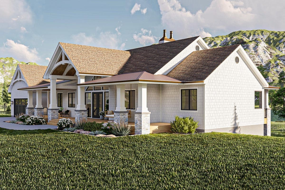Plan 623249DJ: 2146 Square Foot 2-Bed Lake House Plan with Wraparound Deck and Vaulted Open Floor Plan - Image #22 - Country, Craftsman, Mountain, New American, Ranch