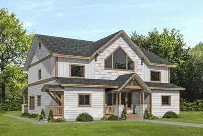Country Home Plan with 2-Story Great Room