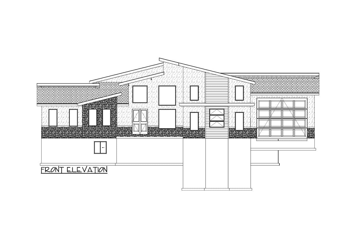Plan 61441UT: Modern Luxury House Plan with Lower Level Sport Court and 4-Car Garage - 5172 Sq Ft - Image #38 - Contemporary, Mid Century Modern, Modern, Mountain, Northwest