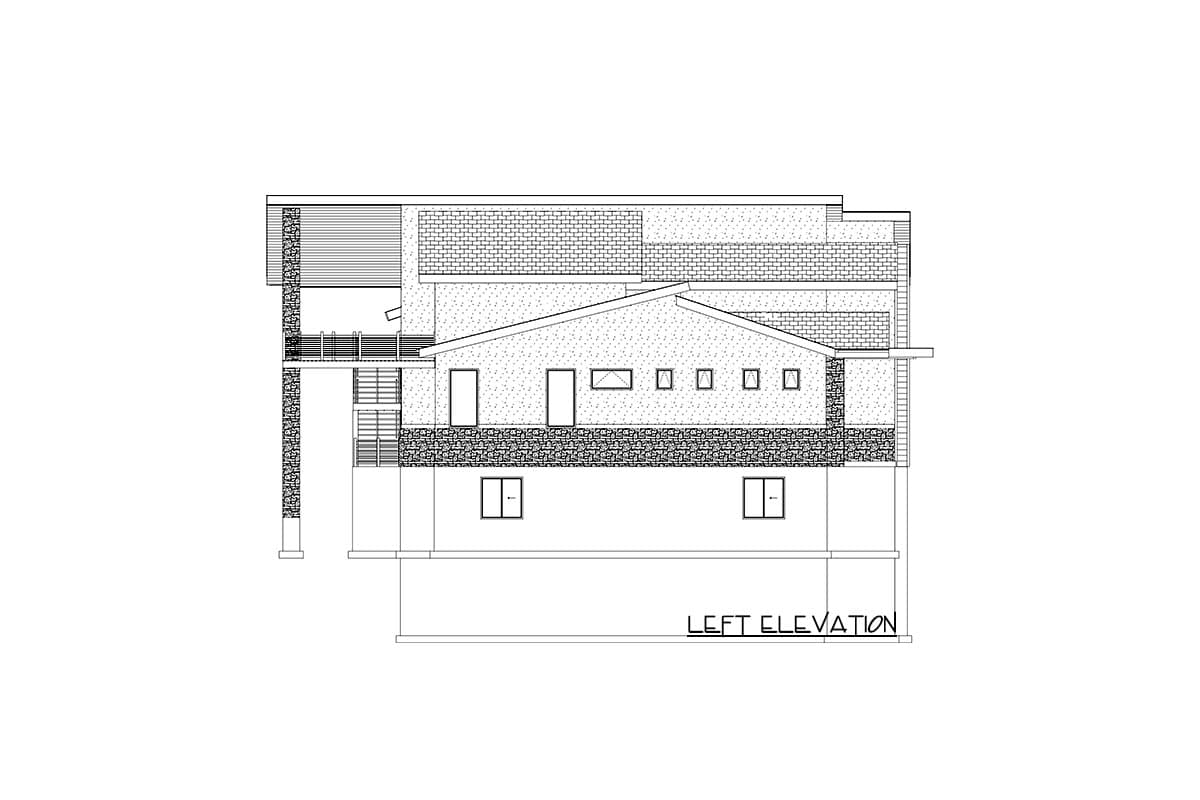 Plan 61441UT: Modern Luxury House Plan with Lower Level Sport Court and 4-Car Garage - 5172 Sq Ft - Image #39 - Contemporary, Mid Century Modern, Modern, Mountain, Northwest