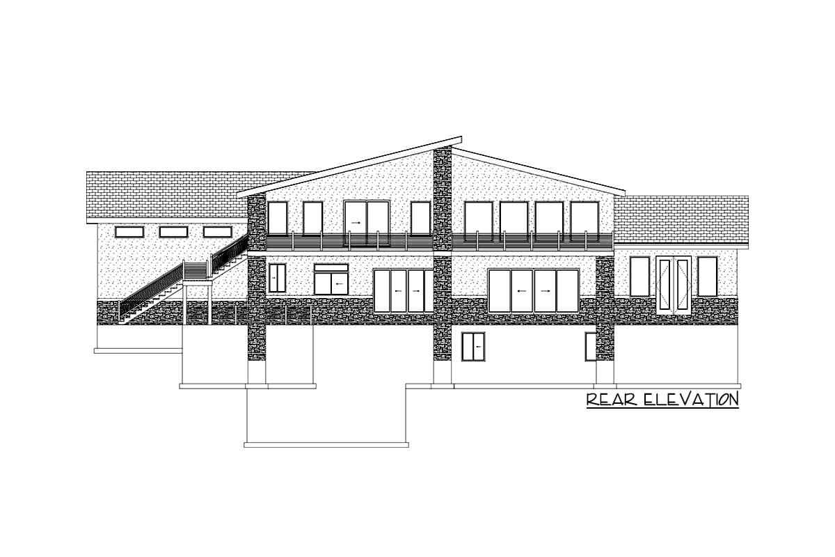 Plan 61441UT: Modern Luxury House Plan with Lower Level Sport Court and 4-Car Garage - 5172 Sq Ft - Image #40 - Contemporary, Mid Century Modern, Modern, Mountain, Northwest