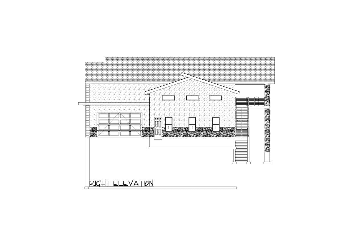 Plan 61441UT: Modern Luxury House Plan with Lower Level Sport Court and 4-Car Garage - 5172 Sq Ft - Image #41 - Contemporary, Mid Century Modern, Modern, Mountain, Northwest
