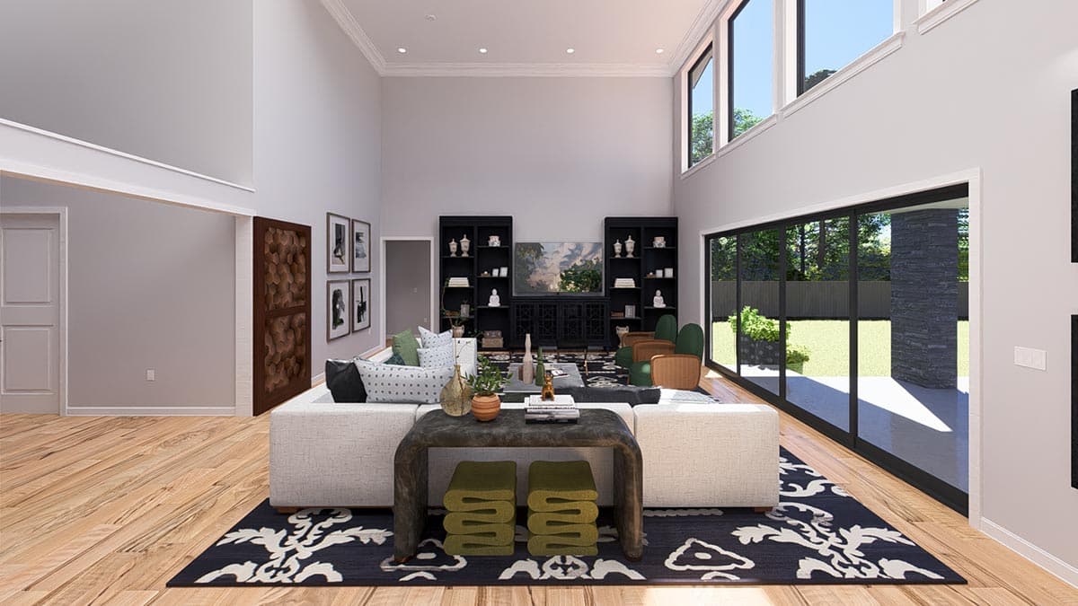 Plan 61441UT: Modern Luxury House Plan with Lower Level Sport Court and 4-Car Garage - 5172 Sq Ft - Image #15 - Contemporary, Mid Century Modern, Modern, Mountain, Northwest