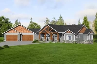 7-Bed Craftsman House Plan for Rear Sloping Property