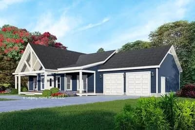 2970 Sq Ft House Plan with Vaulted Interior with Vaulted Front and Rear Porches