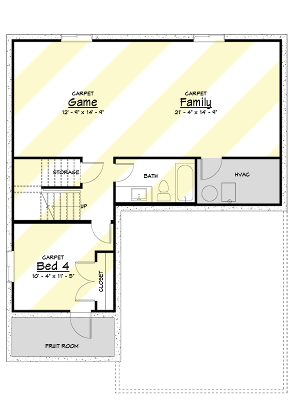 Plan 910077WHD: 1861 Sq Ft New American Craftsman Plan with Option to Finish Basement - Floor Plan - Basement - Country, Craftsman, Mountain, New American, Traditional