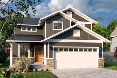 1861 Sq Ft New American Craftsman Plan with Option to Finish Basement