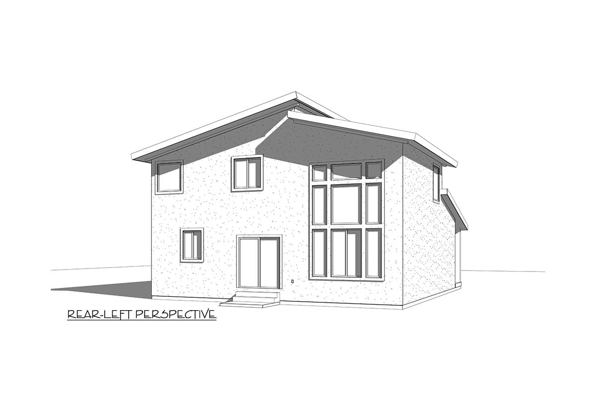 Plan 910079WHD: 3-Bedroom Modern House Plan with Shed-style Roof - 1861 Sq Ft - Image #4 - Contemporary, Modern, Northwest