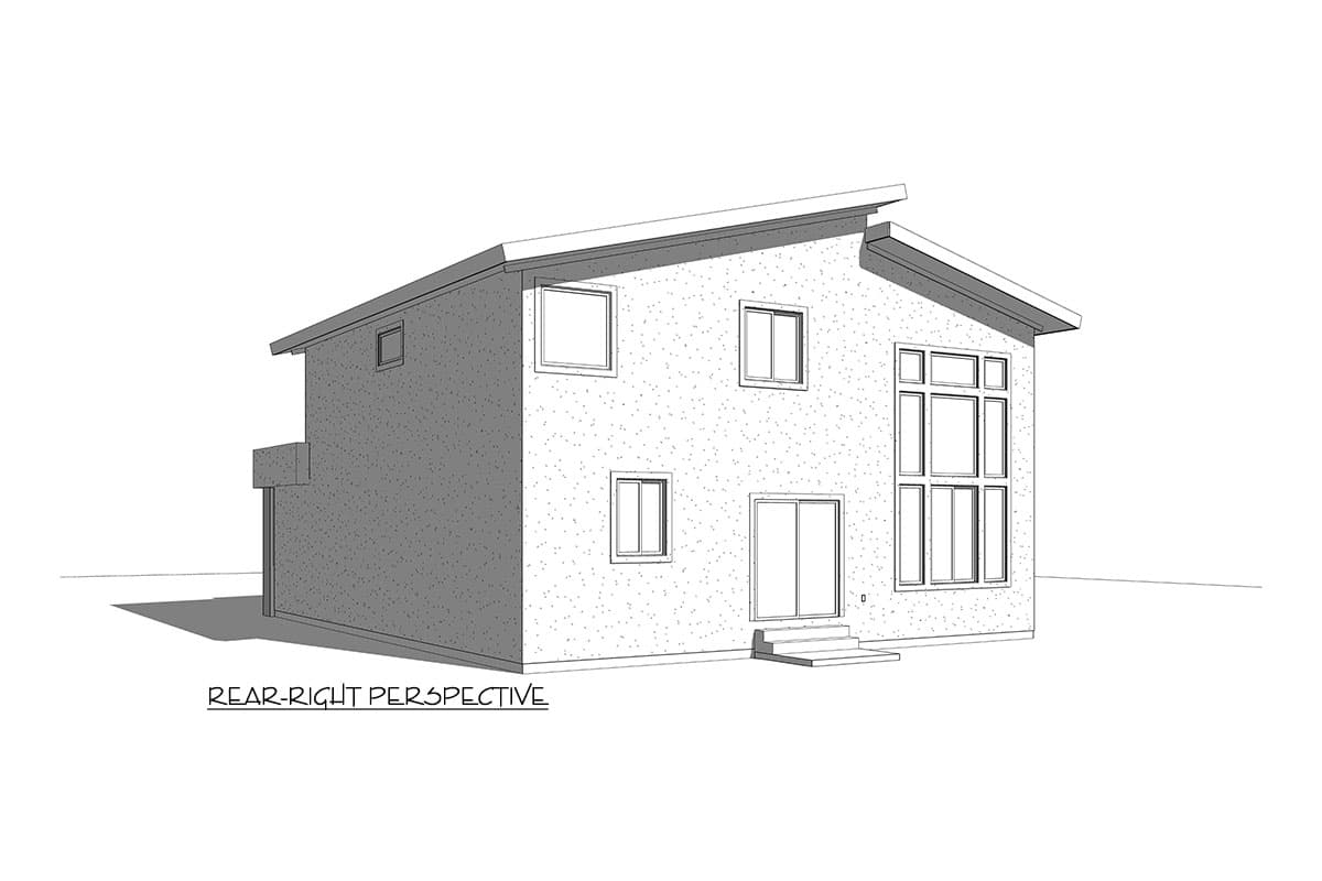 Plan 910079WHD: 3-Bedroom Modern House Plan with Shed-style Roof - 1861 Sq Ft - Image #5 - Contemporary, Modern, Northwest