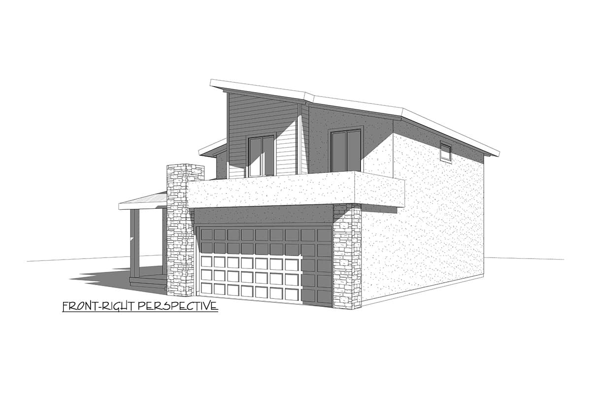 Plan 910079WHD: 3-Bedroom Modern House Plan with Shed-style Roof - 1861 Sq Ft - Image #6 - Contemporary, Modern, Northwest