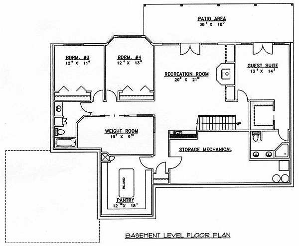 Plan 35241GH: Five Bedroom Mountain House Plan - Floor Plan - Basement - Contemporary, Mountain