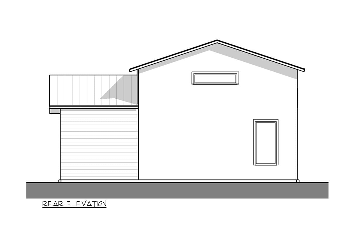 Plan 380003ASH: 650 Square Foot ADU Guest House with 8'-Deep Porch - Image #4