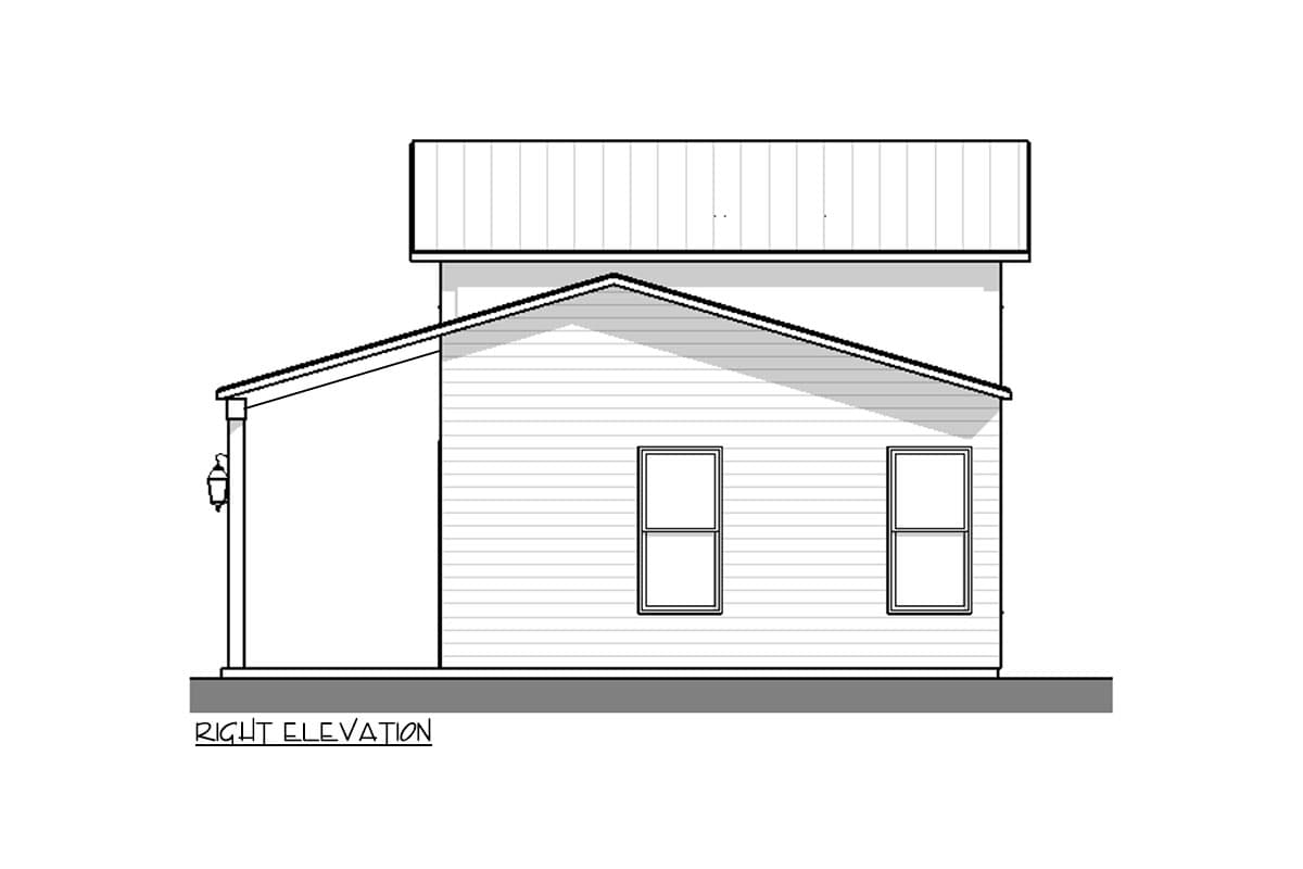 Plan 380003ASH: 650 Square Foot ADU Guest House with 8'-Deep Porch - Image #5