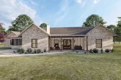 3215 Square Foot Rustic Ranch with 11' Deep Front Porch