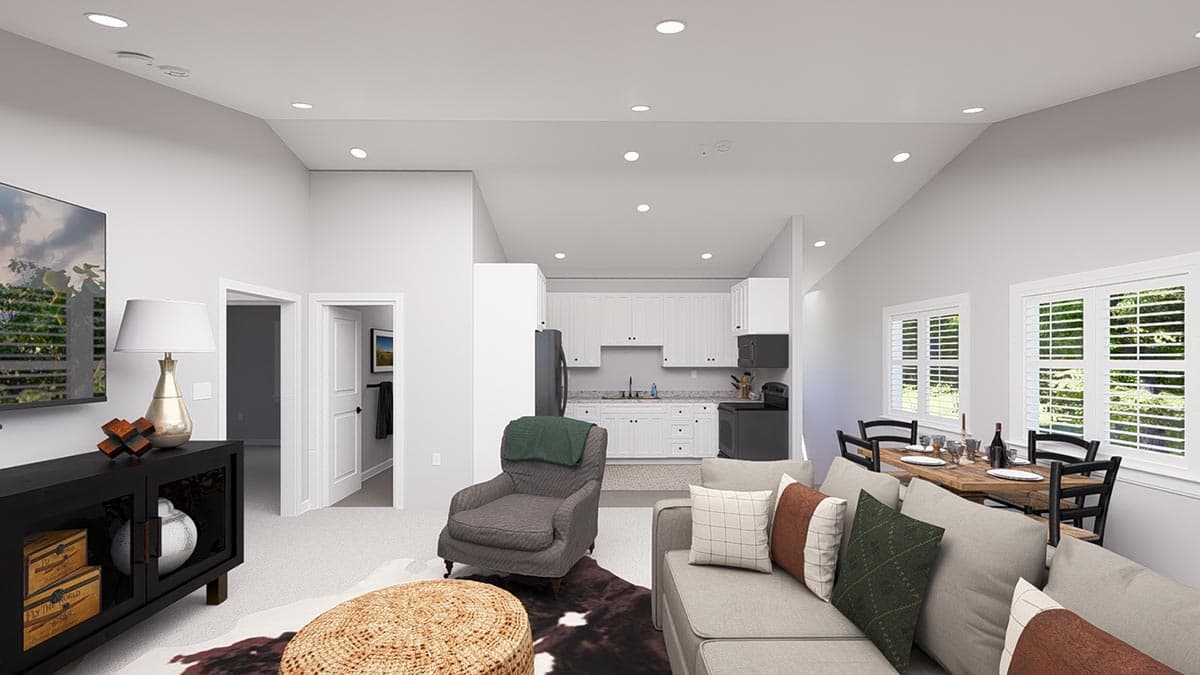 Plan 61442UT: 1500 Square Foot RV Garage Apartment - Image #8 - Barndominium, Country, Southern, Traditional