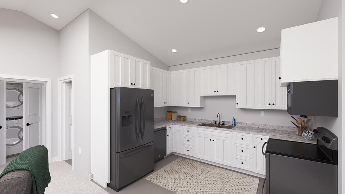 Plan 61442UT: 1500 Square Foot RV Garage Apartment - Image #9 - Barndominium, Country, Southern, Traditional